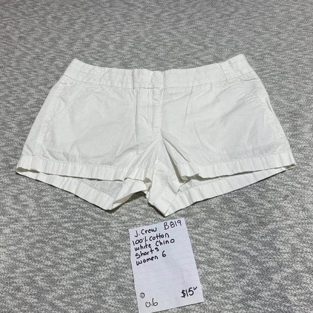 J.Crew white 100% cotton shorts women 6. SKU-B819